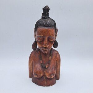 African Wood Statue of Woman